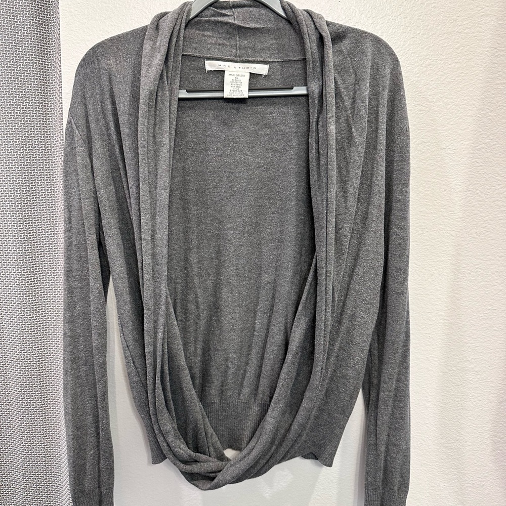 Gray open sweater